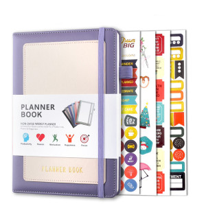 Блокнот планер для Bullet Journal з наліпками недатований А5 Фіолетовий 120 аркушів 