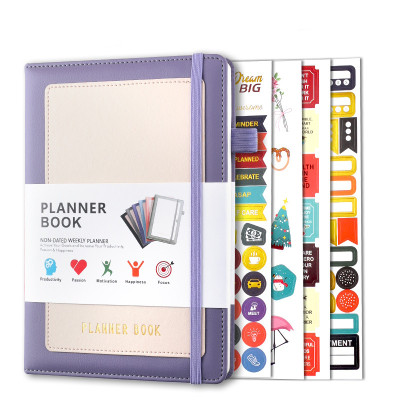 Блокнот планер для Bullet Journal з наліпками недатований А5 Фіолетовий 120 аркушів 