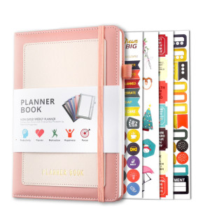 Блокнот планер для Bullet Journal з наліпками недатований А5 Рожевий 120 аркушів