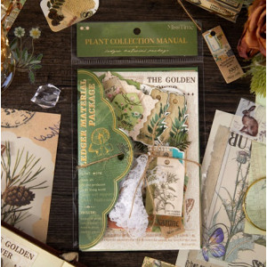Набір ретро матеріалів для скрапбукінгу MISS TIME Plant Collection Manual 90 шт, розмір 15,5*10,5 см