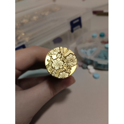 Сургучний друк кругла Квіти 2,5 см