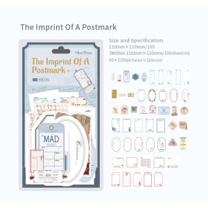 Набір декоративного паперу та наклейок для скрапбукінгу The Imprint Of A Postmark на 100 елементів 110 мм х 110 мм
