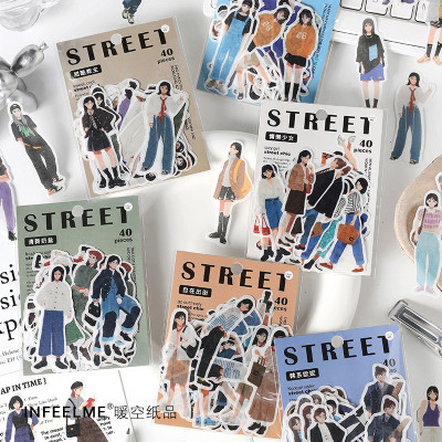 Наклейки з Дівчатами на напівпрозорій основі INFEEL.ME Street, розмір 87мм х 120 мм, 40 шт