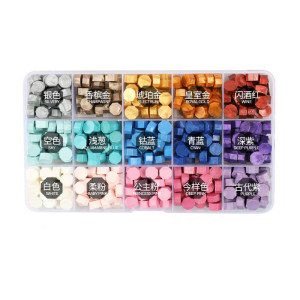  Набор сургуча 15 цветов 190 грамм в пластиковой коробке Colorful Macarone