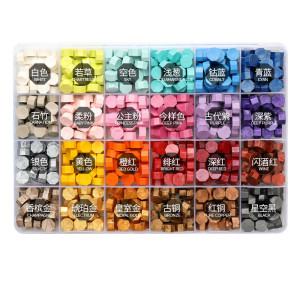  Набор сургуча 24 цветов 270 грам в пластиковой коробке Colorful Macarone