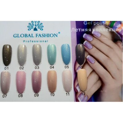 Розпродаж! Гель лак Перлинний Global Fashion, 8 мл №01 - 12