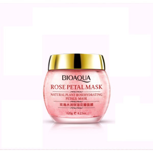 Нічна Маска пом'якшувальна з пелюстками троянди BIOAQUA Rose Hydrating Petal, 120 г