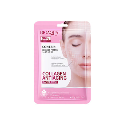 Антивікова тканинна маска для обличчя BIOAQUA Collagen Anti Aging Facial Mask з колагеном, з гіалуроновою кислотою, 25 г