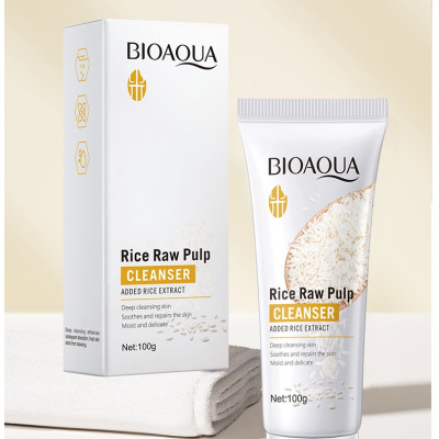 Пінка для вмивання з рисом BIOAQUA Rice Raw Pulp Cleanser 100 мл