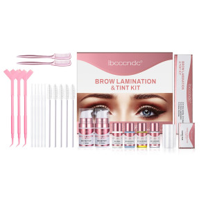 Професійний набір для ламінування брів Ibcccndc Brow Lamination 4 складу, 2 кольори фарби, плівка та витратні матеріали