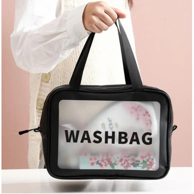Косметичка - органайзер дорожня водонепроникна WashBag розмір L Чорна