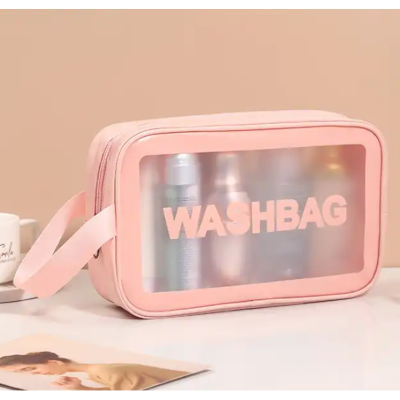 Косметичка - органайзер дорожня водонепроникна WashBag розмір M Рожева