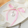 Брелок-підвіска «Перлинний бант із серцем» Pearl Bow Keychain або Coquette/Y2K Bag Charm, Рожевий