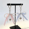 Брелок-підвіска «Перлинний бант із серцем» Pearl Bow Keychain або Coquette/Y2K Bag Charm, Синій