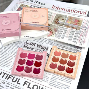 Палетка матових помад з 9 кольорів Cappuvini Vibrant Bear Nine Colours Lip Clay 2 види