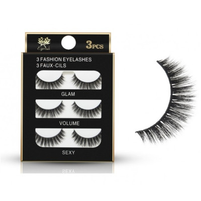 Набір накладних натуральних вій 3D GLAM VOLUME SEXY 3 пари 3D-04