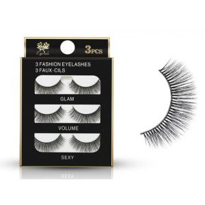 Набір накладних натуральних вій 3D GLAM VOLUME SEXY 3 пари 3D-07