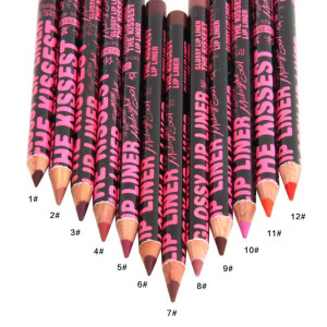 Олівець для контуру губ MIDNIGHT COOL Glossy lip liner Waterproof 12 відтінків