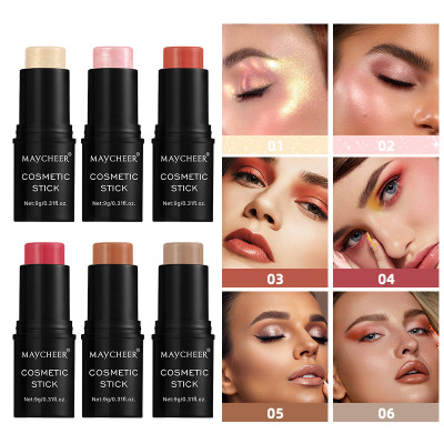 Хайлайтер, рум'яна, контур у стику MAYCHEER Beauty Cover, контуруючий та освітлювальний стик, 6 відтінків, 9 г