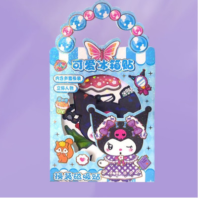Магнітна гра одяганка Kuromi blue 1 лялька + 9 суконь + 16 предметів