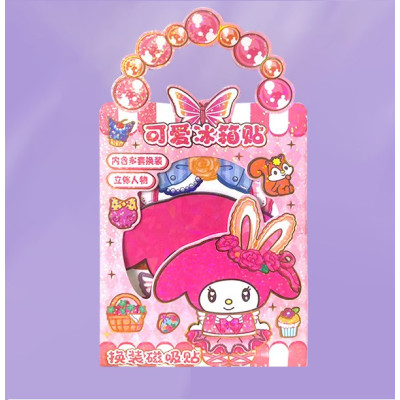 Магнітна гра одевалка My Melody pink 1 лялька + 9 суконь + 16 предметів
