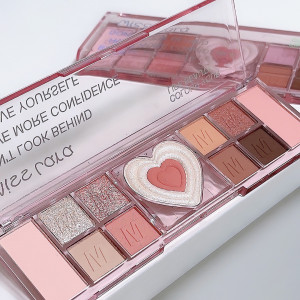 Палітра тіней, рум'ян та хайлайтерів для очей та обличчя MISS LARA All Take Mood Like Palette 12 відтінків