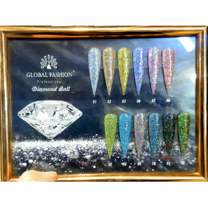   Гель лак Diamond Ball Global Fashion 8 мл №001-012