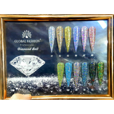   Гель лак Diamond Ball Global Fashion 8 мл №001-012