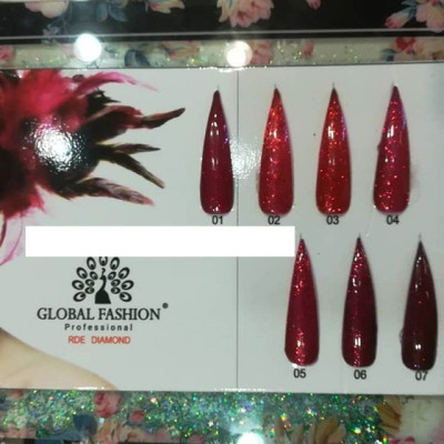 Гель лак Червоний діамант GLOBAL FASHION Red Diamond, 8 мл № 001 - 008
