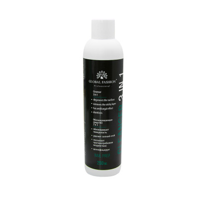 Знежирювач для нігтів 3 в 1 GLOBAL FASHION Cleanser, 250 мл
