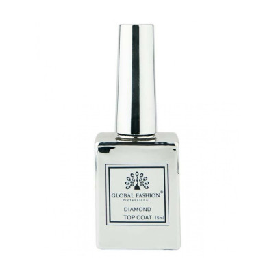 Топ для нігтів Алмазний без липкого шару GLOBAL FASHION Diamond Top Coat, 15 мл