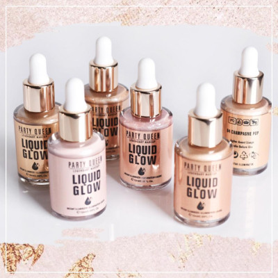 Хайлайтер рідкий кремовий для сяйва обличчя та тіла PARTY QUEEN Liquid Glow Filmstar Illuminator 6 відтінків