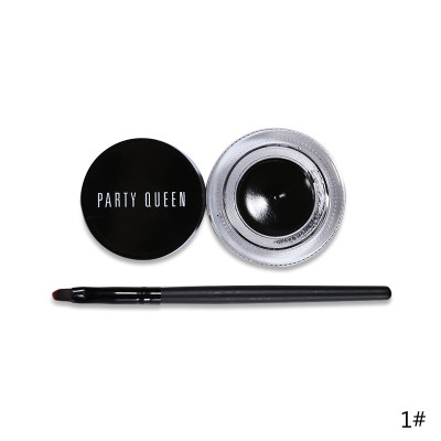 Підводка для очей гелева та пензель PARTY QUEEN Glamour Eyes #01 Black