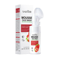 Пінка-мус, що очищає, для вмивання SADOER Strawberry з масажною щіточкою, 120 мл