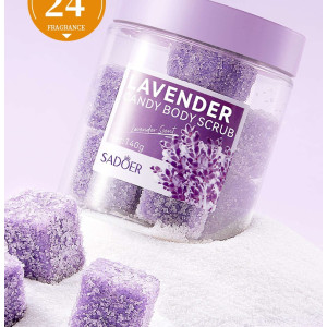 Цукровий скраб для тіла в кульках з Лавандою SADOER Candy Body Scrup скраб, що очищає і відлущує, 140 г Цукровий скраб для тіла в кульках з Лавандою SADOER Candy Body Scrup скраб, що очищає і відлущує, 140 г