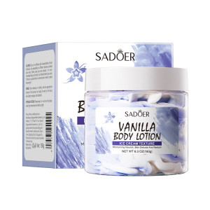 Ванільний крем - батер для тіла з текстурою морозива SADOER Body Lotion, що зволожує, відновлює та живить, 180 г.