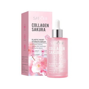 Сироватка для обличчя з екстрактом сакури SADOER Collagen Sakura Elastic Moist Hydrate Serum 100 мл
