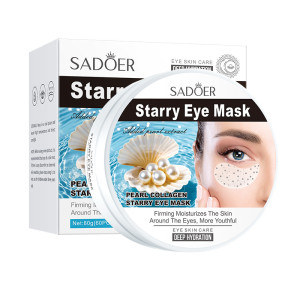 Гідрогелеві патчі для очей з колагеном та перлами SADOER Pearl Collagen Starry Sky від темних кіл, зволоження та сяйва, 60 шт/30 пар