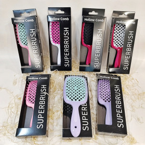 Гребінець для волосся Hollow Comb SuperBrush Plus The Original Italian Design у чорній коробці (ОПТ)